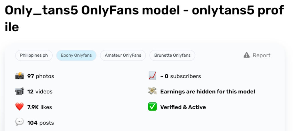 Estadísticas de Onlytans5 onlyfans