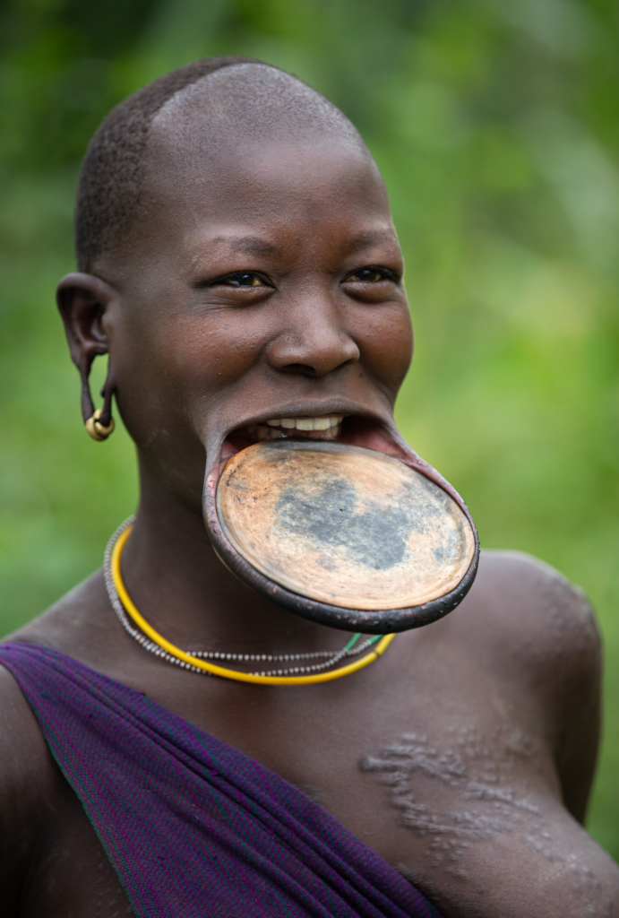 Lip Plates of the Surma People African Body Modification smiling