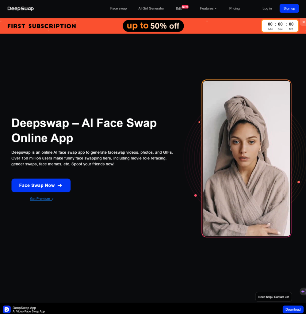 AI Porn Face Swap Kostenloses App-Tool Deepswap.ai